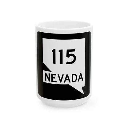 Nevada 115 (Nevada) (Road Sign) White Coffee Mug 15oz - Go Mug Yourself
