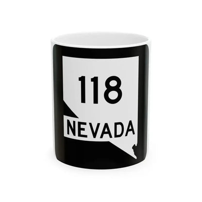 Nevada 118 (Nevada) (Road Sign) White Coffee Mug 11oz - Go Mug Yourself