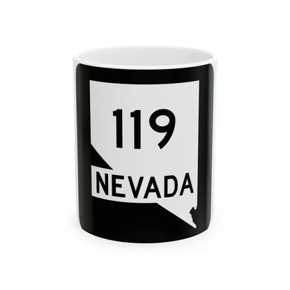 Nevada 119 (Nevada) (Road Sign) White Coffee Mug 11oz - Go Mug Yourself