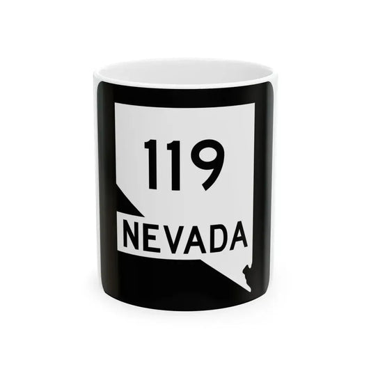 Nevada 119 (Nevada) (Road Sign) White Coffee Mug 11oz - Go Mug Yourself