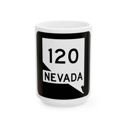 Nevada 120 (Nevada) (Road Sign) White Coffee Mug 15oz - Go Mug Yourself