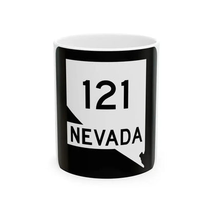 Nevada 121 (Nevada) (Road Sign) White Coffee Mug 11oz - Go Mug Yourself