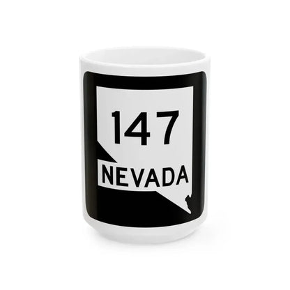 Nevada 147 (Nevada) (Road Sign) White Coffee Mug 15oz - Go Mug Yourself