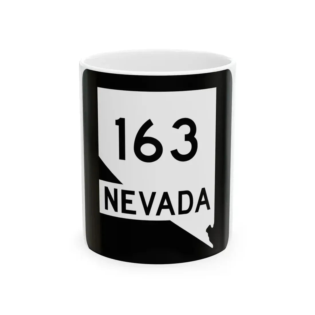 Nevada 163 (Nevada) (Road Sign) White Coffee Mug 11oz - Go Mug Yourself