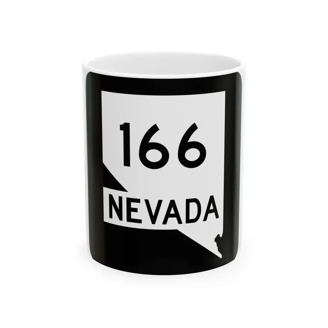 Nevada 166 (Nevada) (Road Sign) White Coffee Mug 11oz - Go Mug Yourself