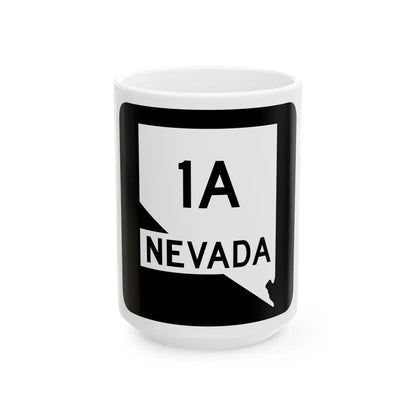 Nevada 1A (Nevada) (Road Sign) White Coffee Mug 15oz - Go Mug Yourself