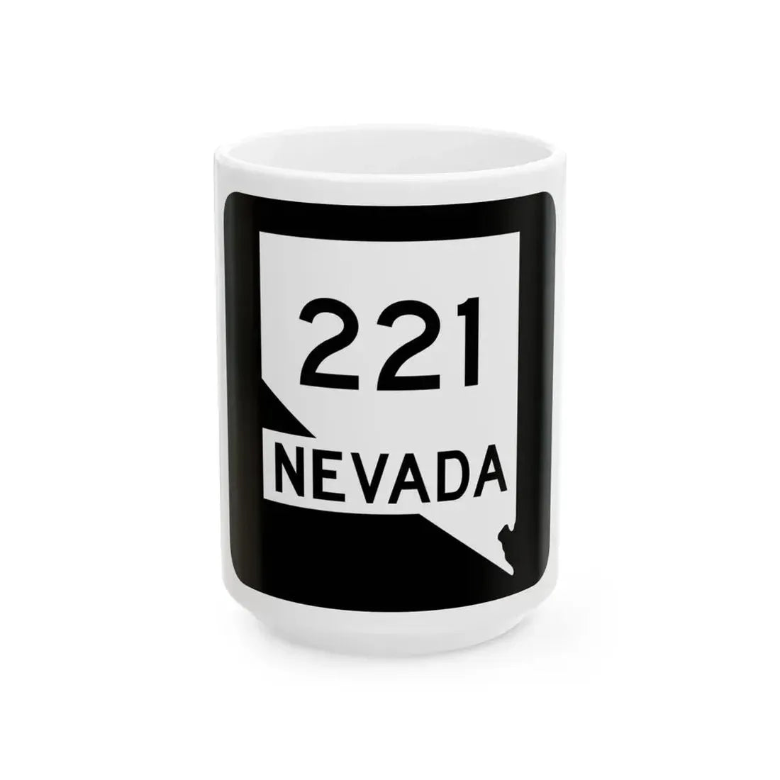 Nevada 221 (Nevada) (Road Sign) White Coffee Mug 15oz - Go Mug Yourself