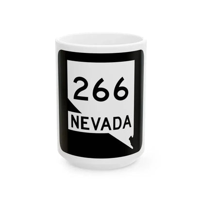Nevada 266 (Nevada) (Road Sign) White Coffee Mug 15oz - Go Mug Yourself