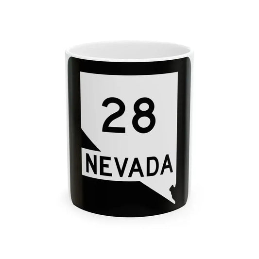 Nevada 28 (Nevada) (Road Sign) White Coffee Mug 11oz - Go Mug Yourself