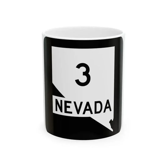 Nevada 3 (Nevada) (Road Sign) White Coffee Mug 11oz - Go Mug Yourself