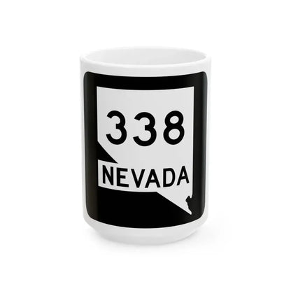 Nevada 338 (Nevada) (Road Sign) White Coffee Mug 15oz - Go Mug Yourself