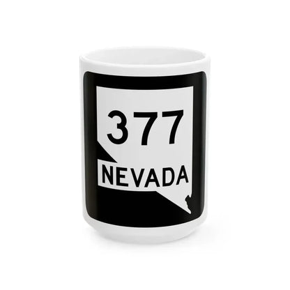Nevada 377 (Nevada) (Road Sign) White Coffee Mug 15oz - Go Mug Yourself
