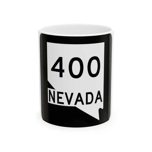 Nevada 400 (Nevada) (Road Sign) White Coffee Mug 11oz - Go Mug Yourself