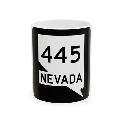 Nevada 445 (Nevada) (Road Sign) White Coffee Mug 11oz - Go Mug Yourself