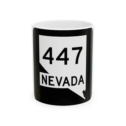 Nevada 447 (Nevada) (Road Sign) White Coffee Mug 11oz - Go Mug Yourself