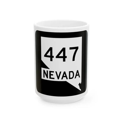 Nevada 447 (Nevada) (Road Sign) White Coffee Mug 15oz - Go Mug Yourself