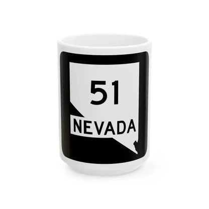 Nevada 51 (Nevada) (Road Sign) White Coffee Mug 15oz - Go Mug Yourself