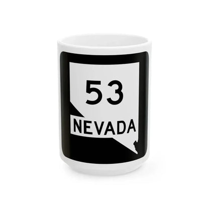 Nevada 53 (Nevada) (Road Sign) White Coffee Mug 15oz - Go Mug Yourself