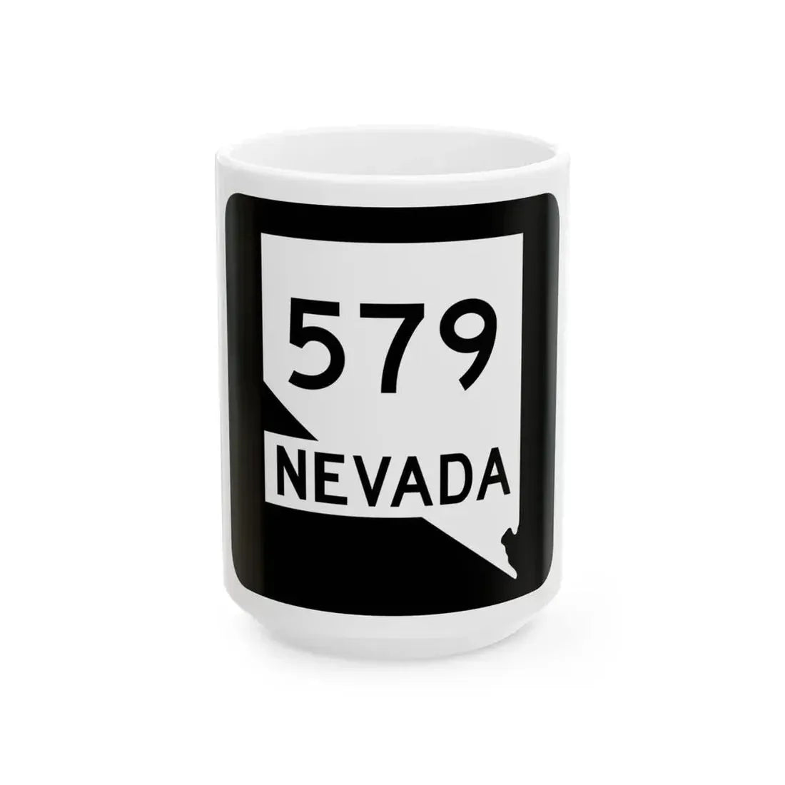 Nevada 579 (Nevada) (Road Sign) White Coffee Mug 15oz - Go Mug Yourself