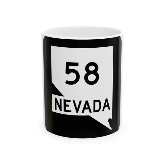 Nevada 58 (Nevada) (Road Sign) White Coffee Mug 11oz - Go Mug Yourself