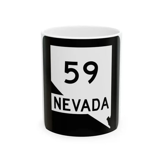 Nevada 59 (Nevada) (Road Sign) White Coffee Mug 11oz - Go Mug Yourself