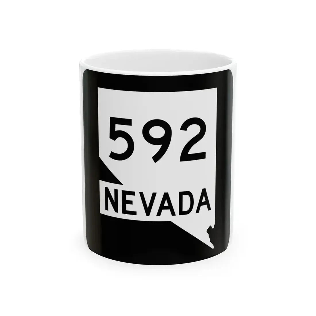 Nevada 592 (Nevada) (Road Sign) White Coffee Mug 11oz - Go Mug Yourself