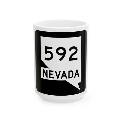 Nevada 592 (Nevada) (Road Sign) White Coffee Mug 15oz - Go Mug Yourself