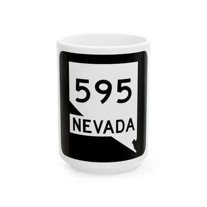 Nevada 595 (Nevada) (Road Sign) White Coffee Mug 15oz - Go Mug Yourself
