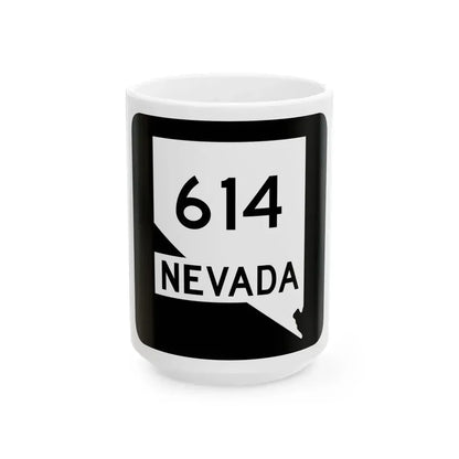 Nevada 614 (Nevada) (Road Sign) White Coffee Mug 15oz - Go Mug Yourself