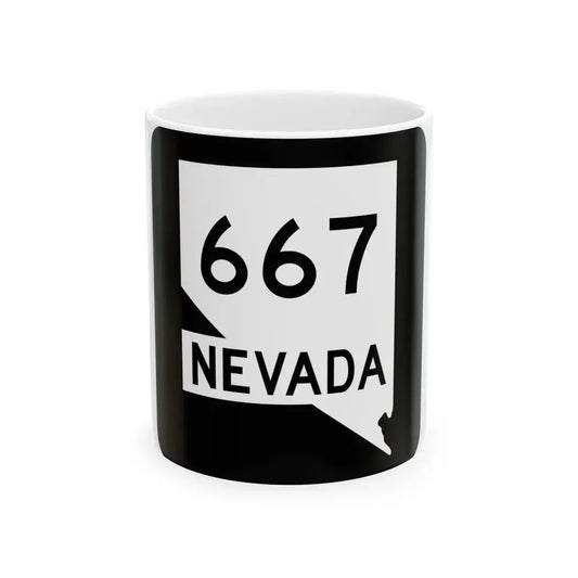 Nevada 667 (Nevada) (Road Sign) White Coffee Mug 11oz - Go Mug Yourself