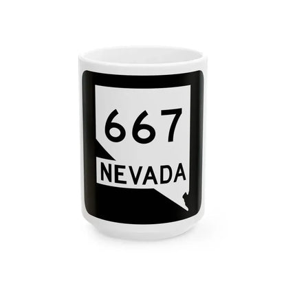 Nevada 667 (Nevada) (Road Sign) White Coffee Mug 15oz - Go Mug Yourself