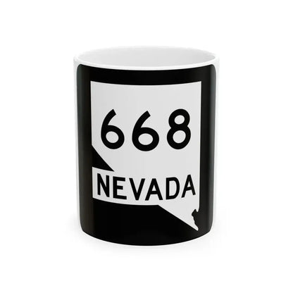 Nevada 668 (Nevada) (Road Sign) White Coffee Mug 11oz - Go Mug Yourself