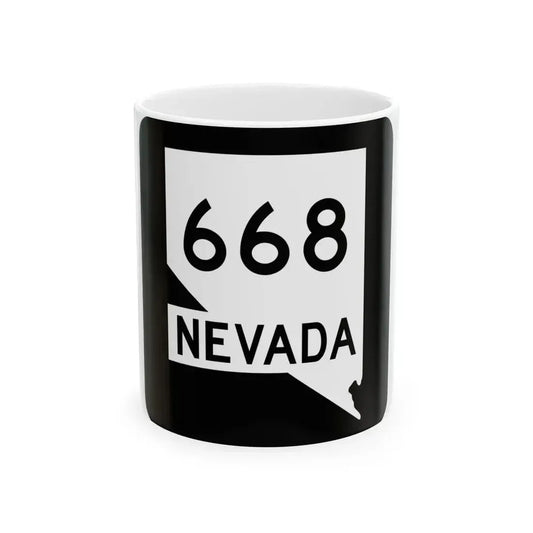 Nevada 668 (Nevada) (Road Sign) White Coffee Mug 11oz - Go Mug Yourself