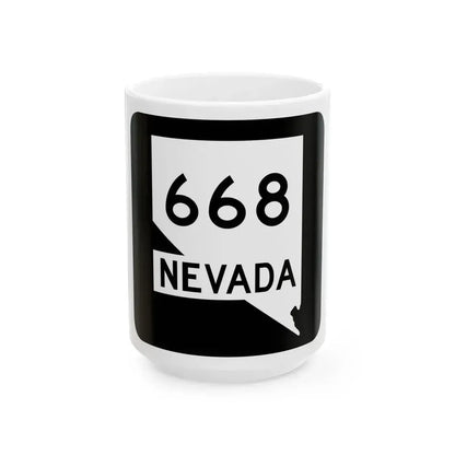Nevada 668 (Nevada) (Road Sign) White Coffee Mug 15oz - Go Mug Yourself