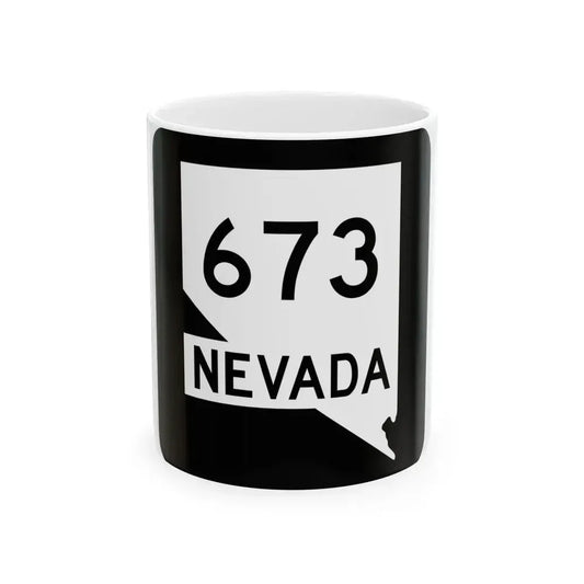 Nevada 673 (Nevada) (Road Sign) White Coffee Mug 11oz - Go Mug Yourself