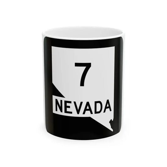 Nevada 7 (Nevada) (Road Sign) White Coffee Mug 11oz - Go Mug Yourself