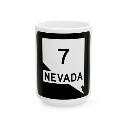 Nevada 7 (Nevada) (Road Sign) White Coffee Mug 15oz - Go Mug Yourself