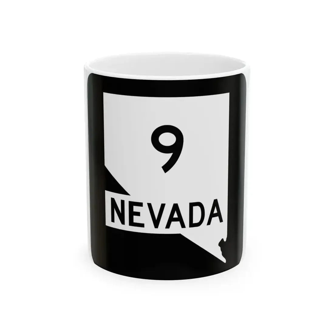 Nevada 9 (Nevada) (Road Sign) White Coffee Mug 11oz - Go Mug Yourself