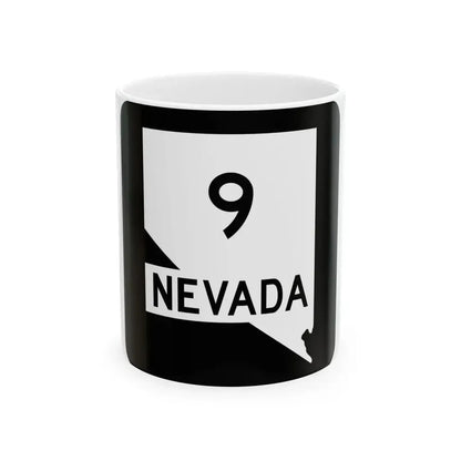 Nevada 9 (Nevada) (Road Sign) White Coffee Mug 11oz - Go Mug Yourself