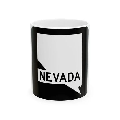 Nevada blank (Nevada) (Road Sign) White Coffee Mug 11oz - Go Mug Yourself