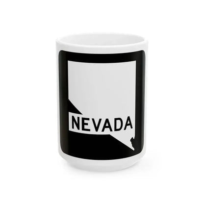 Nevada blank (Nevada) (Road Sign) White Coffee Mug 15oz - Go Mug Yourself