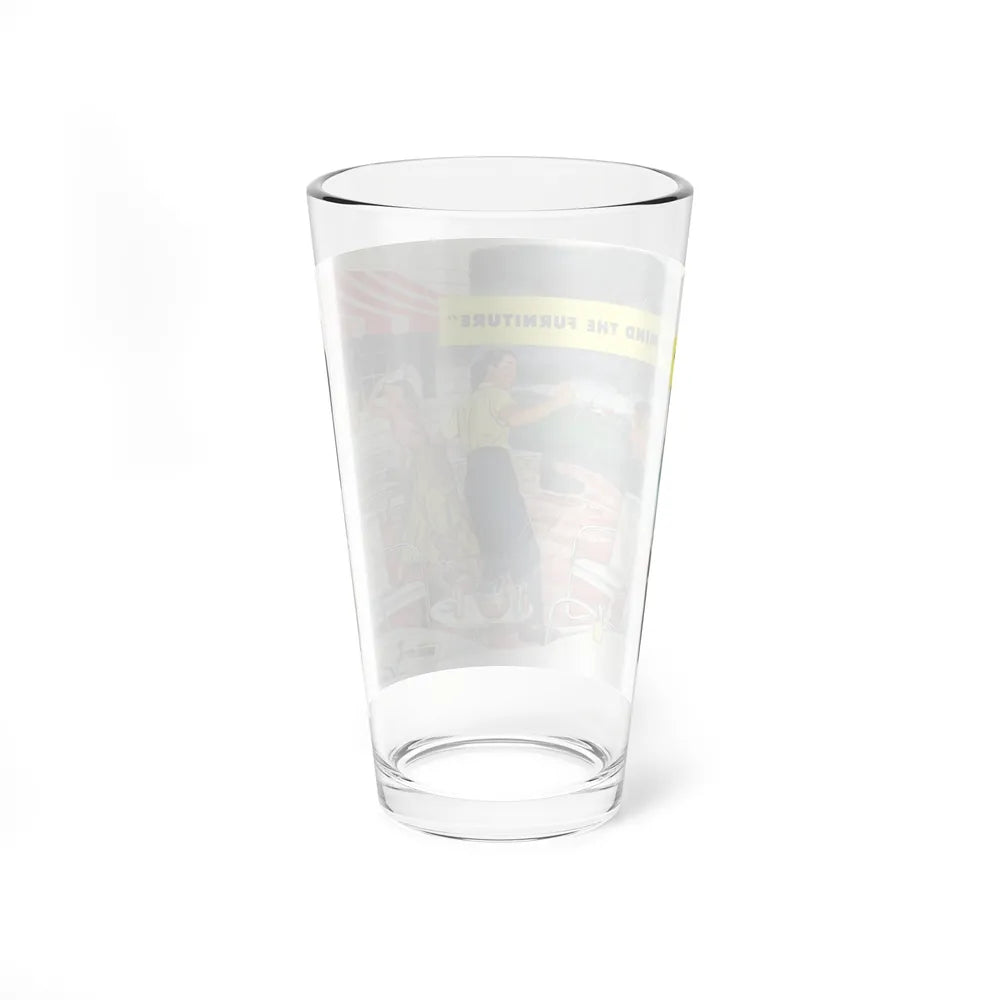 Never Mind The Furniture (Magazine Illustration) Pint Glass 16oz-Go Mug Yourself