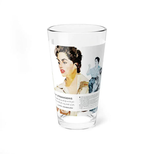 Never Pick Up Strangers, Chatelaine, October 1954 (Magazine Illustration) Pint Glass 16oz 16oz - Go Mug Yourself