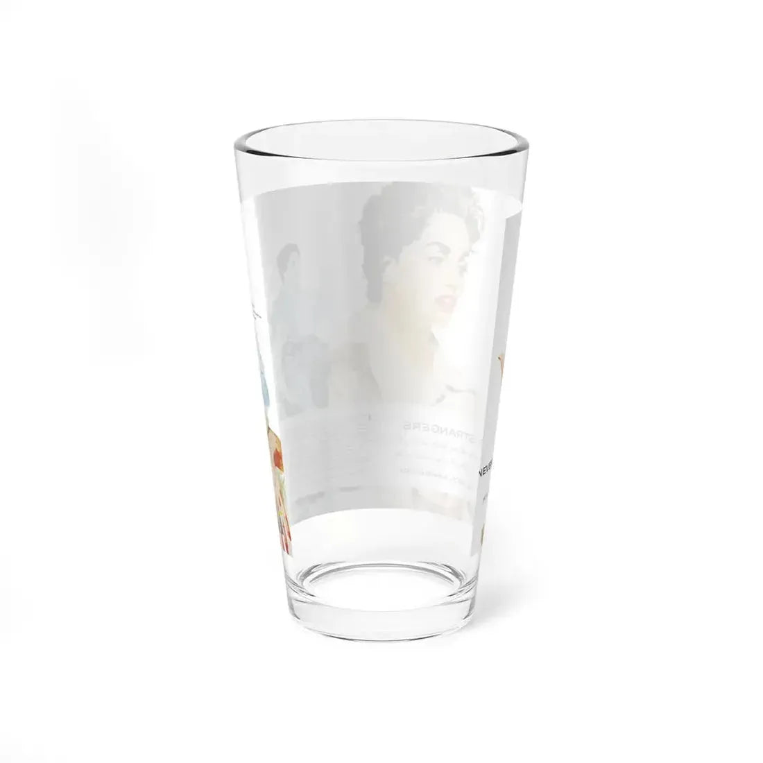 Never Pick Up Strangers, Chatelaine, October 1954 (Magazine Illustration) Pint Glass 16oz - Go Mug Yourself