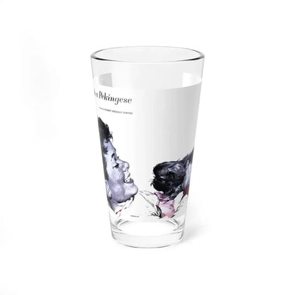 Never Push a Pekingese, Woman's Day, April 1957 (Magazine Illustration) Pint Glass 16oz 16oz - Go Mug Yourself