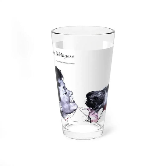 Never Push a Pekingese, Woman's Day, April 1957 (Magazine Illustration) Pint Glass 16oz 16oz - Go Mug Yourself