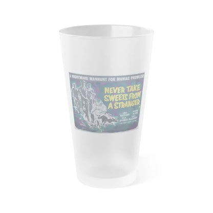NEVER TAKE SWEETS FROM A STRANGER 1960 Movie Poster - Frosted Pint Glass 16oz 16oz Frosted - Go Mug Yourself
