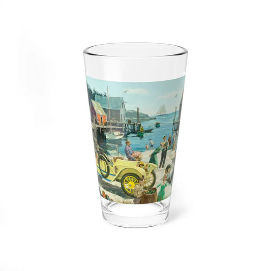 New England Clambake, 1912 Oldsmobile, Great Moments in Early American Motoring, 1970 (Magazine Illustration) Pint Glass 16oz 16oz - Go Mug Yourself