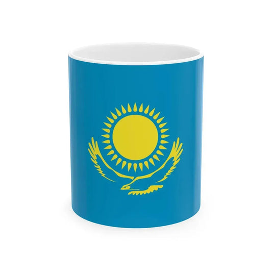 New Flag of Kazakhstan (Kazakhstan) White Coffee Mug 11oz - Go Mug Yourself