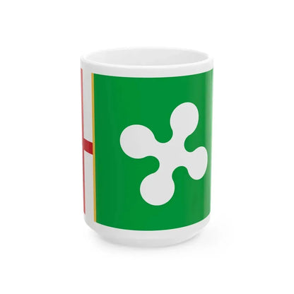 New Flag of Lombardy - project 2015 (Italy) White Coffee Mug 15oz - Go Mug Yourself